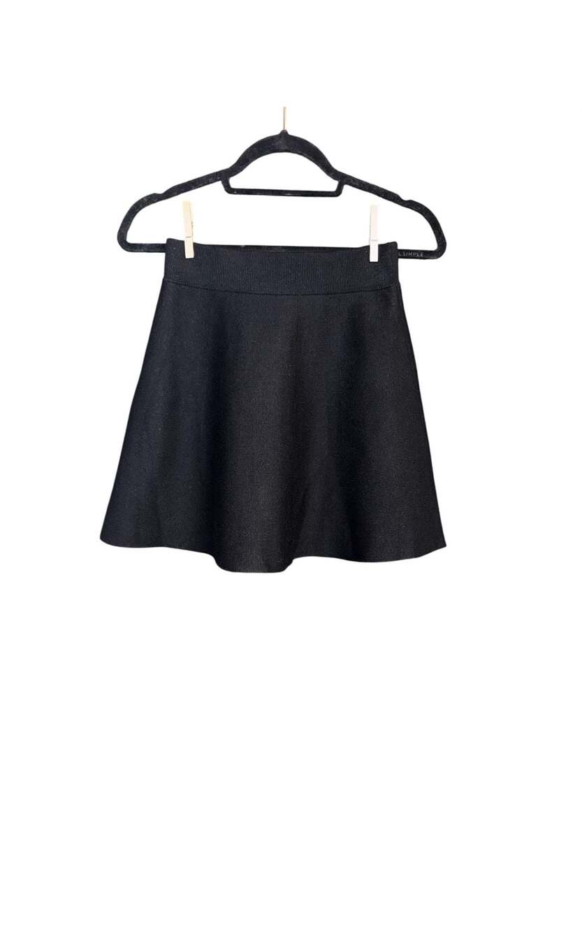 Bar III Black Knit Skater Mini Skirt XS